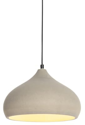 Qazqa Modern Pendelleuchte, Pendellampe - Nick - Beton, Industrial, Rund, 29cm, Ideal als Wohnzimmerlampe