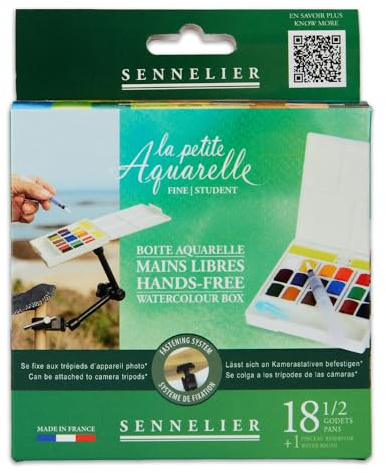 BOITE AQUARELLE MAIN LIBRES 18 1/2 GODET