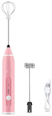 KEAOZVFE Hand Mixer Electric Handheld with 3 Speed Modes Electric Whisk Cordless Egg Beater Small Mixer for Kitchen Baking & Cooking(Pink)