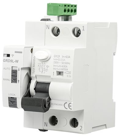DEWIN Interruttore Magnetotermico Differenziale WiFi 63A 30mA Salvavita MCB/RCCB,Il reset e la disconnessione possono essere controllati dall'applicazione.o chiusura manuale.(A Tipo)