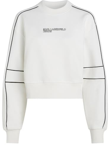 Karl Lagerfeld Jeans Damen Relaxed Crop Piping Sweatshirt