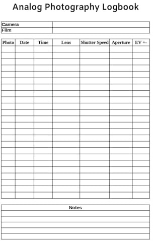 Analog Photograpy Logbook: Compact - Small Size Premium (Analog Photography Logbooks)