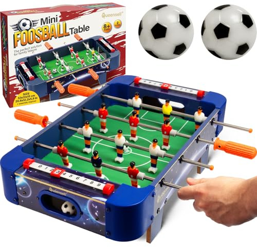 Mini Tavolo da Calcio Balilla per Bambini e Adulti – Gioco di Calcio in Miniatura da 53 cm, Mini Tavolo da Calcio per Serate di Giochi in Famiglia
