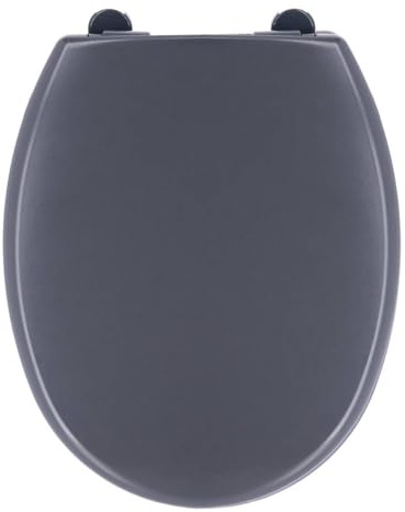Tendance - Abattant WC Thermodur 18 Pouces + Frein de Chute Attaches Plastiques - Gris - Salle de Bain - Abattants Universel - Lunette de Toilette