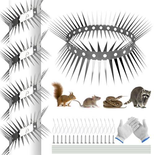 HYran Repellente per Gatti, Dissuasori per Piccioni, Spuntoni Anti Uccelli, Dissuasore per Gatti, Protezione per Martore, Dissuasore per martore, per Casa, Grondaia e Albero (200cm)