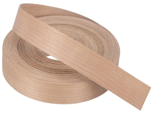 PATIKIL Cherry Edge Banding, 15m x 25mm Wood Veneer Tape Pre-glued Flexible Plywood Edge Banding with Hot Melt Adhesive for Furniture Restoration(1 x 50ft)