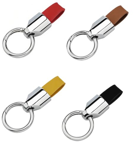 KEMUZ Lot de 4 Porte-Clés Voiture Haut de Gamme - Autoschlüsselanhänger Robustes - Cadeau Luxe Homme/Femme (4 PCS)​