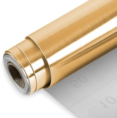 MeYuxg Pellicola a specchio autoadesiva, 40 x 500 cm, colore oro, flessibile, per cucina, impermeabile, per specchio da parete, per armadio, soggiorno, ecc