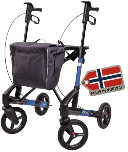 TOPRO Troja 5G Black Series Rollator (Modell 2025) | Faltbarer Premium Rollator mit integrieter Ankipphilfe | Geeignet für Indoor und Outdoor | 7 Jahre Garantie (Ozeanblau, S)