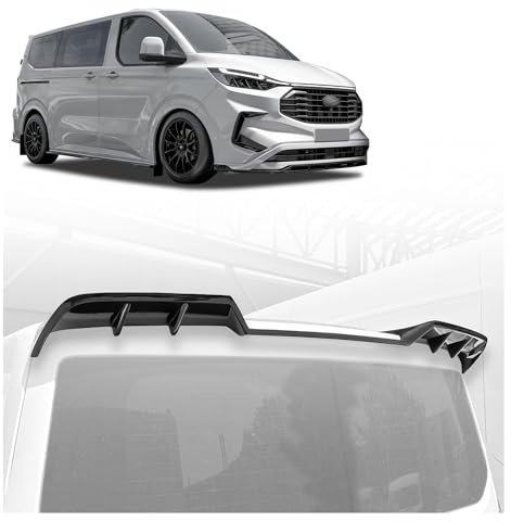 CHROMEMASTER | Dachspoiler Heckspoiler Kompatibel mit Ford Tourneo Custom 2023+; Auto Zubehör - Spoiler für Auto; Polyurethan; Piano Black; Montagemethode: Klebstoff | Optisches Autotuning; ABE