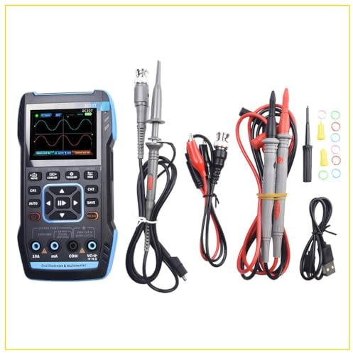 VRTYVEYBB Para FNIRSI 2C23T - Osciloscopios 3 en 1, generadores de señal multímetro de 50 MHz, ancho de banda, 250 ms, tasa de doble canal, 20000 unidades