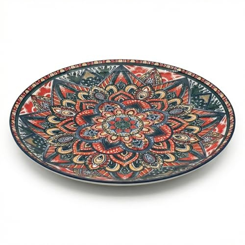 Snailhouse Dinner Plate, 10 Inches Ceramic Bohemian Porcelain Oven Safe Modern Kitchen Appetizer Dessert Dinner Side Plates, Microwave and Dishwasher Safe