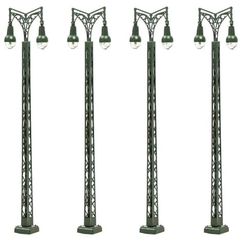 ZYNCUE 4er-Pack N für Modellbahn-Gittermastleuchten, LED-Beleuchtung 3V DC/AC, inklusive 12 Widerständen der Serie C16V, Metallkonstruktion, /Trix/Märklin