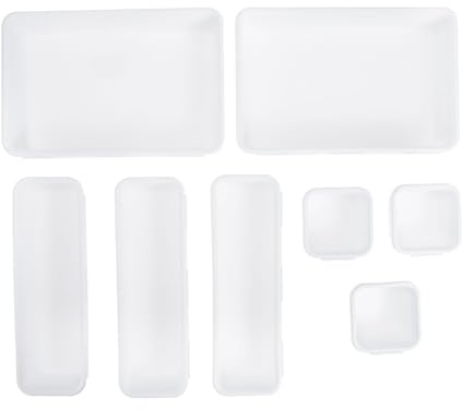 Milisten Boîte de Rangement pour Cosmétiques en Pp Séparateurs de Tiroirs Rectangulaires, Design Simple, Organise Bureau et Tiroir, Gain de Place