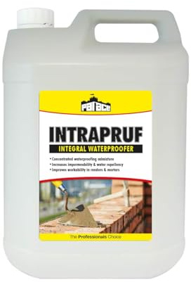 INTRAPRUF Integral Waterproofer, 5 Litre, Waterproofing Admixture for Mortar, Plaster, Render, Floor Screeds