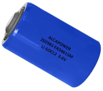 Pila Li-SOCL2 D ER34615 3,6V 14000mAh 14Ah, torcia, alta capacità, non ricaricabile, dimensioni 34 × 61,5 mm, per sensori, allarmi, dispositivi smart home, liSOCL2, batteria, litio cloruro di tionile