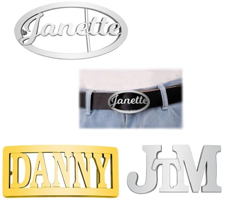 Personalisierte klassische Unisex-Ersatzgürtelschnalle mit individuellem Namen Gürtelschnalle für Herren Old School Hip Hop Initialen-Gürtelschnallen mit Ledergürtel für Herren Vater Großvater Ehemann