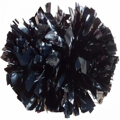 Fluffy pompon, Cheerleading Pom Poms Med Ringar Handtag, paket med 4, 32 cm, Flerfärgad(Schwarz)