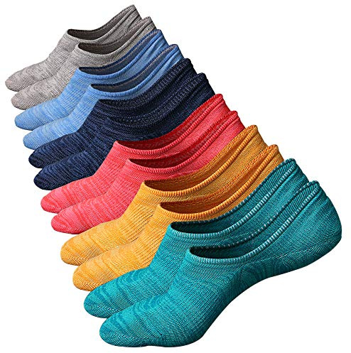 Ueither Calzini Uomo in cotone Taglio Basso Invisibili Casuale alla Caviglia Antiscivolo (Taglia di scarpe:38-44, Colore 3 (6 Coppie))