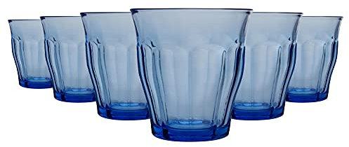 Duralex Verres è Boire Picardie - Gobelets 220 ML pour Eau, jus - Bleu - Paquet de 12