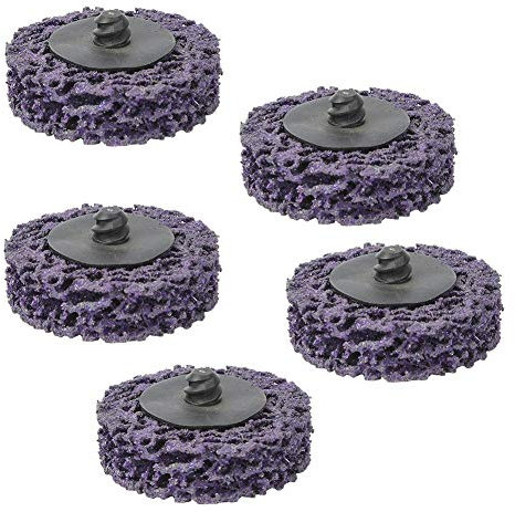 Schleifscheibe, 5 Stück 2 Zoll 50 mm Streifenscheibe Rollschloss Schleifscheibe Rostfarbenentferner Erhältlich in Multicolor Purple Black, polierte Scheibe(2in-Lila)