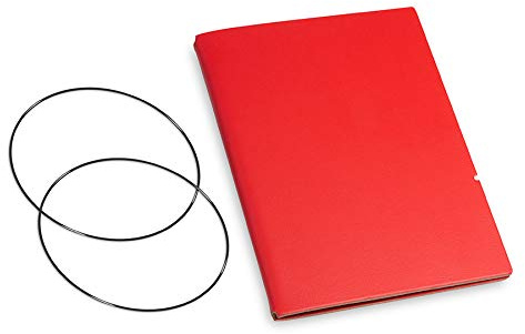 A7, revolutionäres, nachhaltiges X17-Konzept für Notizbuch Personal Organizer und Terminplaner/Hülle für 1 Heft! Recyceltes Leder, rot, Made in Germany, 17 Jahre Garantie*