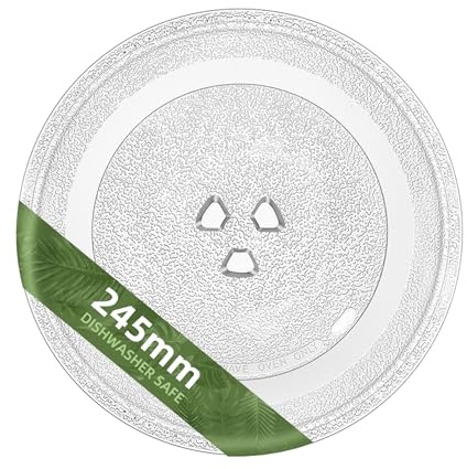 Smallest 245 mm Microwave Plate Replacement Compatible with Panasonic Microwave Glass Plate F06016D00XN, 245mm Microwave Plate Replacement for Nostalgia 19-20L 700W Small Retro microwaves