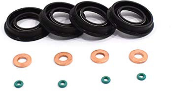 12 Stk. Einspritzduese Injektor Einspritzduese Dichtung Set Mit Kraftstoff Einspritzerdichtung + Unterlegscheibe + O-Ring Dichtungen Set Passend Für 1,6 TDCi/HDI. Ersatz