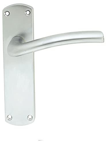 Serozzetta Liddel Door Handles on Backplate - Latch - Satin Chrome