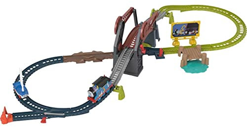 Thomas & Friends Bridge Lift Thomas & Skiff Train set med motoriserad motor och leksaksbåt för förskola, barn i åldern 3 år och upp