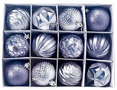 Bodhi2000 Weihnachtskugeln, Glitzerkugel, umweltfreundlich, wasserdicht, PVC, dekorative Glitzerkugeln, Zubehör für Zuhause, Silber
