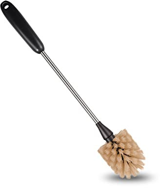 Bottle Brush, 15-inch Stainless Steel Long Handle Cleaning Brush, Kitchen Cleaning Brush, for Cleaning Water Bottles, Glasses, Baby Bottles, Glassware, Food Jars, Cups, Wine Aerators, Brown