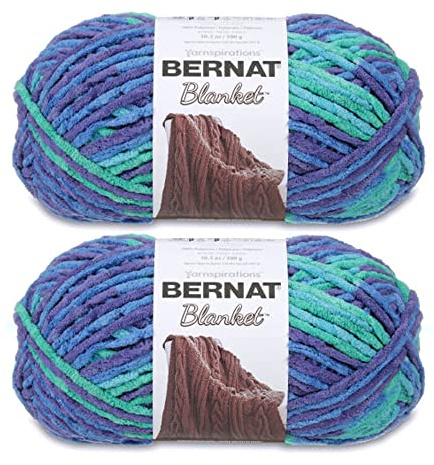 Bernat filt havsskuggor garn – 2-pack med 300 g/10,5 oz – polyester – 6 superskrymmande – 220 meter – stickning/virkning