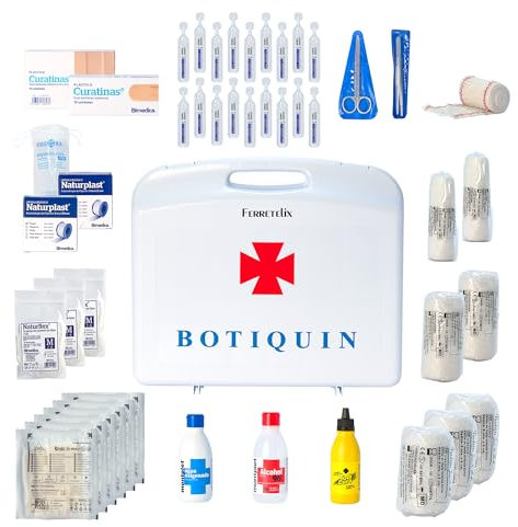 Ferretelix® Botiquín Maletín Grande de Primeros Auxilios con Dotación Completa – 380 x 338 x 91 mm – Fabricado en España