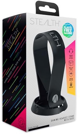 STEALTH Gaming Headset Stand With Base - Black, Compatible with most Headsets, Keeps your Game or Work Station Tidy