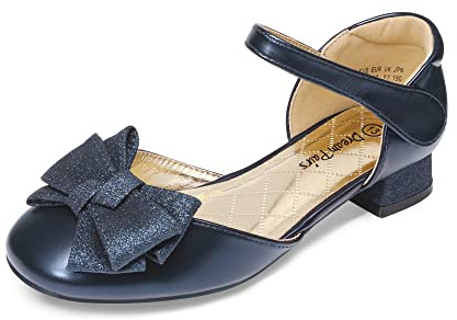 DREAM PAIRS mädchenschuhe Mädchen Ballerinas Kommunionschuhe Prinzessinnen Schuhe Flache Schuhe Mary Jane festlicheschuhe Schleife,Size 31,Marine,SDFL2314K