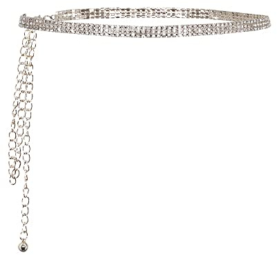 Naimo Strass Taillenkette Gürtel Kristall Kettengürtel Metall Link Körperkette Taille Gürtel für Kleid Jeanskleider