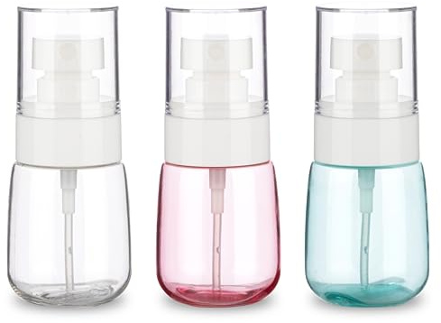 IFDGCTK 3 Pack 1oz/30ml Small Spray Bottle, Plastic Mini Spray Bottles, Travel Spray Bottle with Fine Mist,Tiny Spray Bottles with 9pcs Labels