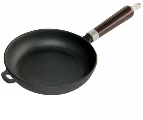 Luckyberg Gusseisepfanne, Pfanne mit abnehmbarem Griff zur praktischen Aufbewahrung | Für alle Herdarten, Grillfpanne mit Griff für gesundes Kochen und Braten. (⌀ 30cm)