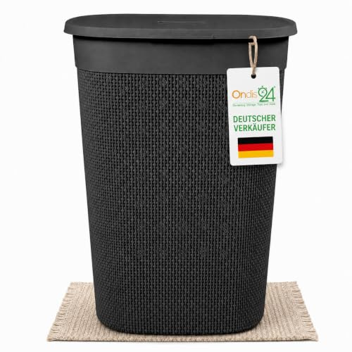 Ondis24 Wäschebox Wäschekorb Filo 55 Liter (dunkelgrau)