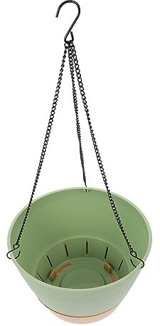 Didiseaon 2pièces Pot De Fleurs Suspendu Vert Jardinière Pratique pour Balcon Et Jardin Support Mural Inclus Élégance Moderne pour Intérieur Et Extérieur