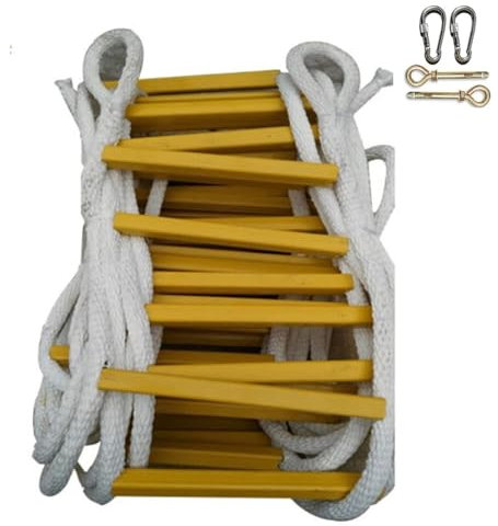 Feuerleiter-Seilleiter – lebensrettende Klappleiter for Klettern, Notfall-Rettungsleiter, einfach zu bedienen, kompakt, leicht (Size : 6M/20Ft)