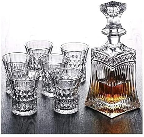 bottiglie di vetro, bottiglie di vino, Decanter Decanter Decanter for vino Decanter in cristallo da 5 pezzi e set di bicchieri Set decanter in cristallo