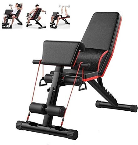 BOSHYUM Hantelbank, Home Gym, verstellbare Trainingsbank, klappbare Fitnessbank für Zuhause, geneigte Bauchbänke, Flachbank, Gewichte, Fitnessgerät