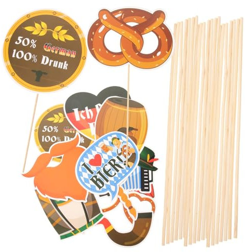 LABRIMP 1satz Oktoberfest Party Dekoration Teiliges Mit Lustigen Props Herzbrille Und Handzeichen Für Unvergessliche Fotos Bei Festen Und Feiern Für Biergarten Und Feiern