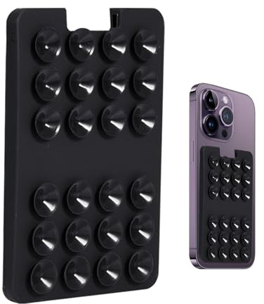 Tarjetero con Ventosa para Teléfono - Cartera para Teléfono Móvil con Ventosa, Fuerte Soporte para Teléfono Móvil Fuerte Adsorción | Ideal para pared, ducha, prácticos accesorios para tarjetero de tel