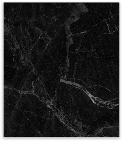 SMTDeco Protection plaque de cuisson, vitrocéramique, verre trempé, pour cuisinières électrique, à induction,planche à découper 45x52 cm une pièce pierre de marbre noir (112185)