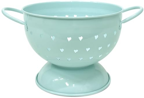 Scolapasta Isabelle Rose stile retrò con manici Shabby chic e fori a cuori 6937