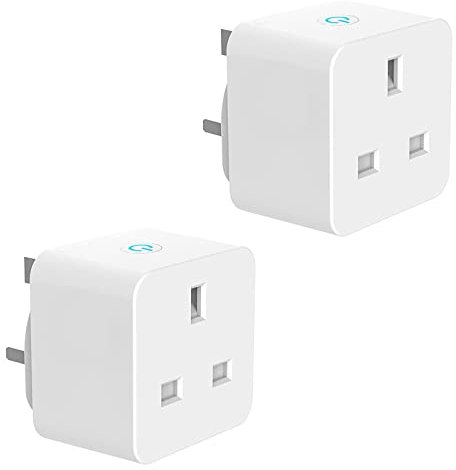 ANTELA Smart Plug with Energy Monitoring, 2,4GHz WiFi Plug with Timer Function, Alexa Voice Control, Smart Life APP Wireless Remote Control, Compatible with Alexa and Google Home, 13A, 2PCS