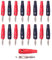 JZK 16 Negro Rojo Juego de conectores banana niquelados de 4 mm, tipo tornillo, sin soldadura, con funda de goma suave, conector de cable de altavoz para prueba eléctrica